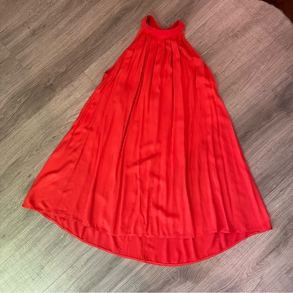 Coral Halter Neck Dress—Large
